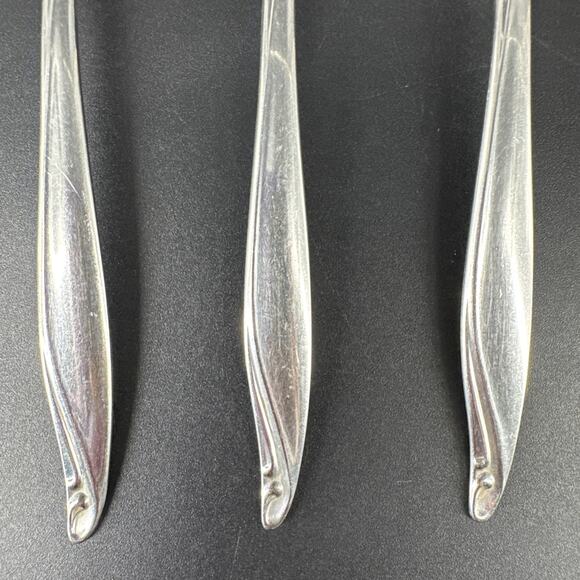 Wm A Rogers Oneida Surf Club Stainless Oval Teaspoons Lot of 6 - Picture 4 of 9